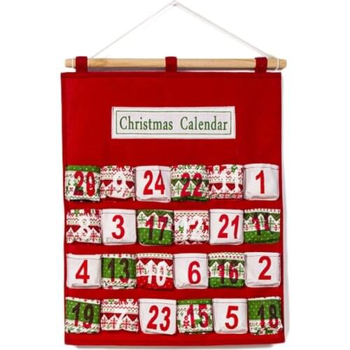 Christmas Advent Calendar Countdown Calendar Candy Sack Storage Hanging Bag Christmas Festival Kitchen Restaurant Decor Gift