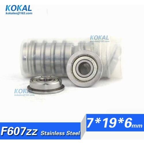 [SF607ZZ]10PCS Free Shipping stainless steel flange bushing F607 F607-2Z F607ZZ ball bearing 7mm*19mm*6mm*22mm*1.5mm