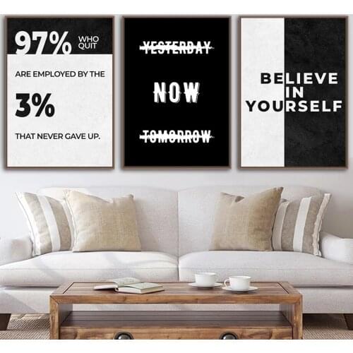 Modern Motivational Posters Nordic Prints Canvas Painting Inspirational Letter Wall Art Pictures Office Living Room Decoration