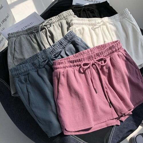 High Waist Elastic Waist Sports Shorts Womens Loose Casual Wear 2021 New Wide-leg Shorts Home Pajamas Summer Sweatpants Women