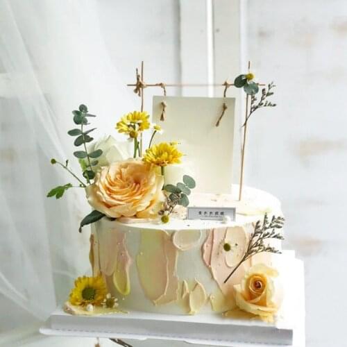 1 set writing cards Birthday Cake Topper Cake Flags DIY flowers Wedding Party Cupcake Decoration For Baby Shower Party Supplies