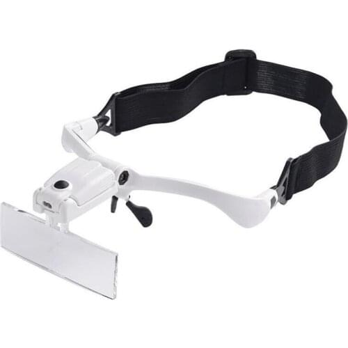 Headset Magnifier 1.0X 1.5X 2.0X 2.5X 3.5X Adjustable 5 Group Lens Magnifier USB Charging with LED Light Jewelry Grooming Tool