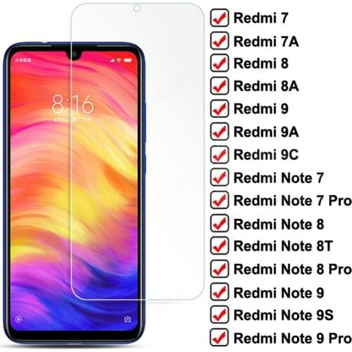 9999D Tempered Glass For Xiaomi Redmi 7 7A 9C 8 8A 9 9A Screen Protector Redmi Note 8 8T 7 9S 9 Pro Max Safety Protective Glass