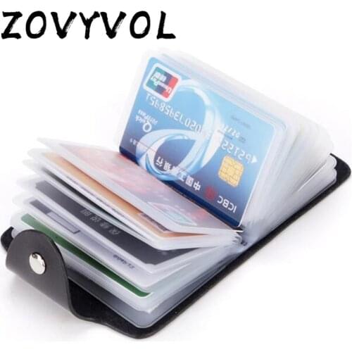 1pc PU Function 24 Bits Credit Card ID Card Wallet Cash Holder Organizer Case Pack Business Credit Card Holder Bank Card Package