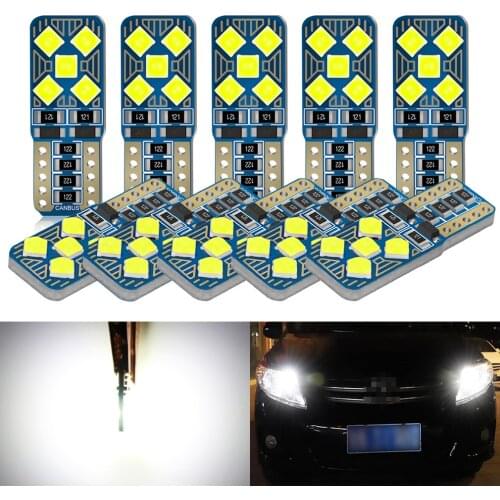 10Pcs Canbus T10 W5W Led WY5W Bulbs 194 168 LED Car Interior Light Clearance Side Marker Auto Lamp 12V Yellow White Red