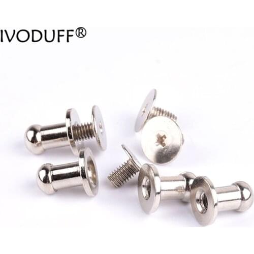 10x Copper Nail Screw Back DIY Leather Bracelet Wallet Solid Screw Nail Rivet flank strap Rivets High Quality Accessories