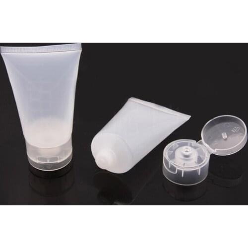 20pcs 50ml Refillable Make Up Bottles Sub Bottleempty Soft Squeezable Hand Cream Facial Cleanser PP Tube With Flip Flop Top