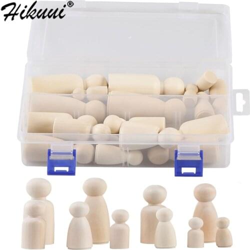 20 Pcs/Set Wooden Peg Dolls 35mm 43mm 53mm 65mm 75mm Wood Dolls Painting DIY Home Decoration Women Men Wooden Peg Dolls