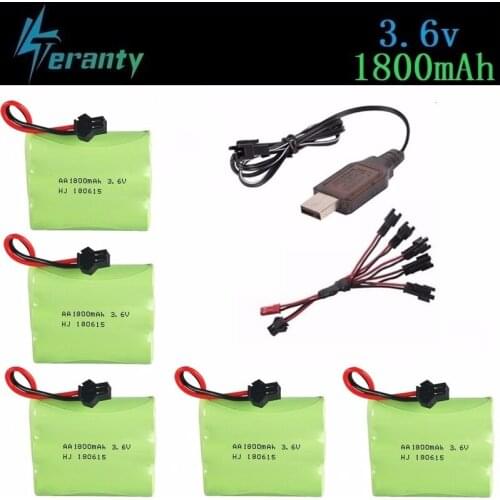 3.6v 1800mAh Battery Charger sets For RC Cars Robots Tanks Train Gun Boats Aa NiMH Battery 700mah 3.6v Rechargeable Battery Pack