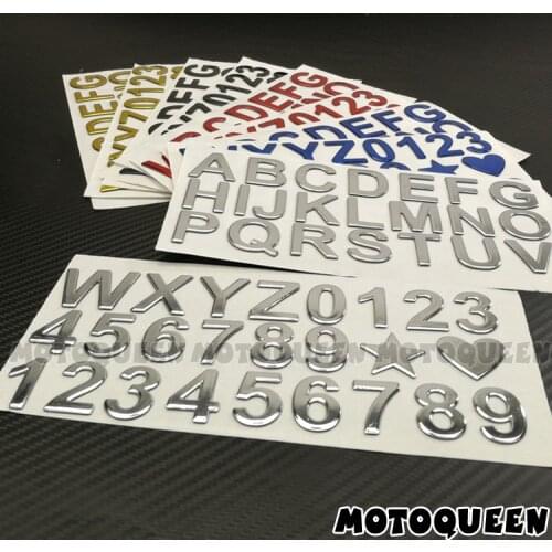 3D Resin Gel Arab Number English Letter Digital car Styling Stickers DIY Word Badge LOGO Decoration 28mm Height Address number
