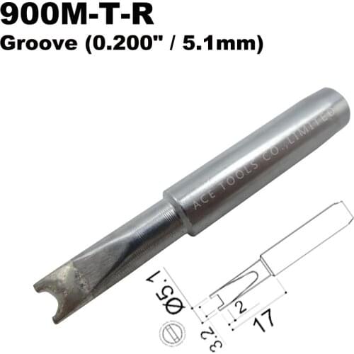 5 PCS Soldering Tips 900M-T-R Groove 5.1mm Fit Hakko 936 907 Milwaukee M12SI-0 Radio Shack 64-053 Yihua 936 X-Tronics 3020 Bit