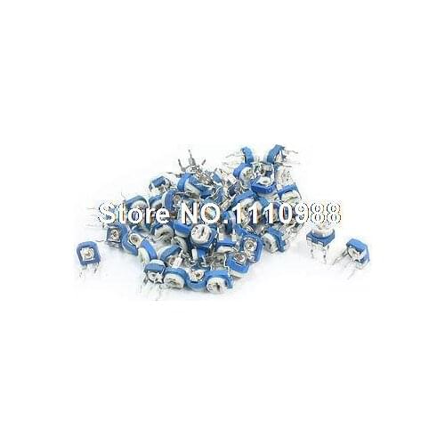 Assortment Kits 200-500K Ohm Through Hole Cermet Potentiometer Resistor 55 Pcs