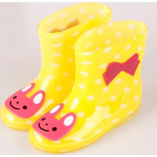 Kids Boy Girl Rain Boots Transparent Pure Rainshoes Baby Students Slip Waterproof Shoes Infant Anti-Slippery Rainboots