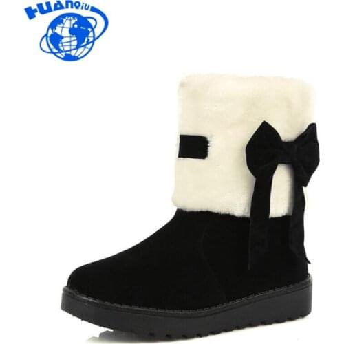 HUANQIU Womens Winter Snow Boots Woman Platform Ankle Boot Red Warm Cotton Down Shoes Womens Winter Snow Boots Female Wyq182