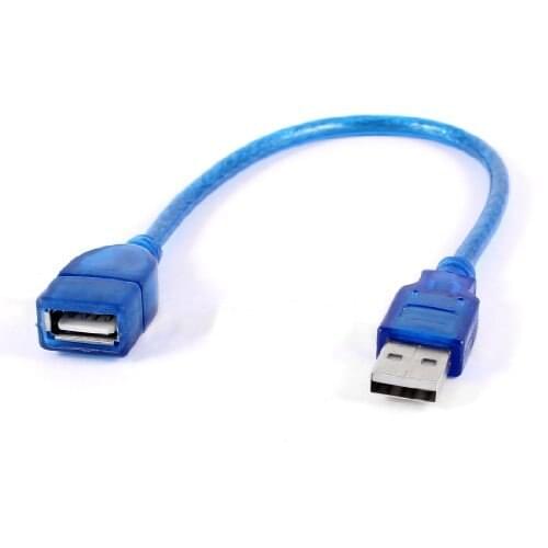 IMC Hot New 30cm Blue Plastic USB 2.0 Type A Female to Male AF-AM Extension Cable Cord