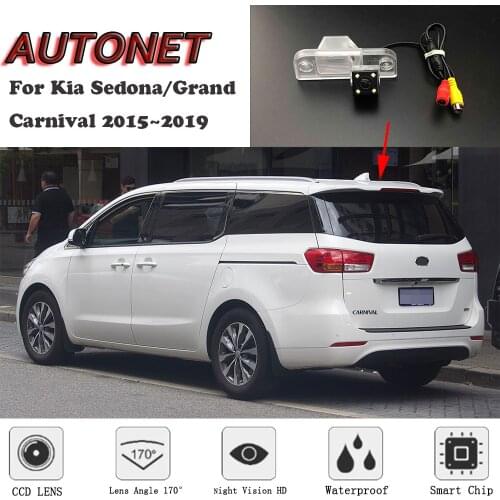 AUTONET HD Night Vision Backup Rear View camera For Kia Sedona/Grand Carnival 2015~2019 CCD/license plate Camera or Bracket