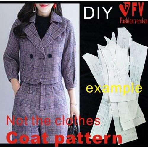 Short coat pattern womens clothing structure drawing 1:1 clothing cutting drawing BWT-86