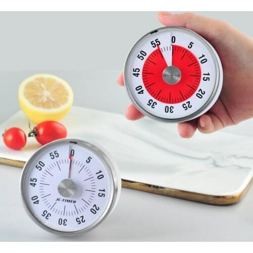 Kitchen Stainless Steel Timer Alarm Cooking Timer mechanical Round Countdown Magnetic Clock Timer Manager Home Kitchen Tool