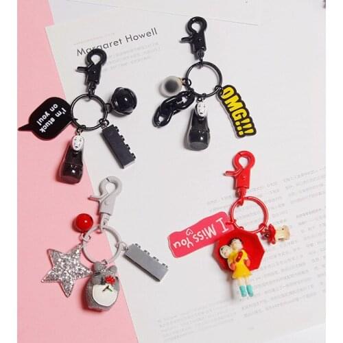 Trendy My Neighbor Totoro Keychain Chinchilla Keyring Pendant Fit Bag Charms Women Purse Accessory for Miyazaki Hayao Comic Fans