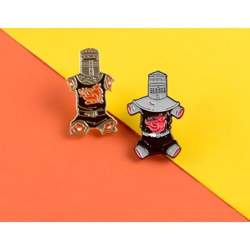Monty Python and the Holy Grail enamel pins Black Knight brooches Badges Lapel pin Shirt Bag hat Classic Movie Jewelry Gifts