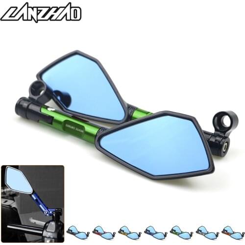 For Kawasaki Z900 Z900RS Z800 Z1000 Motorcycle Accessories CNC Aluminum Rear View Mirrors Blue Glass Green Black Gold Red Orange
