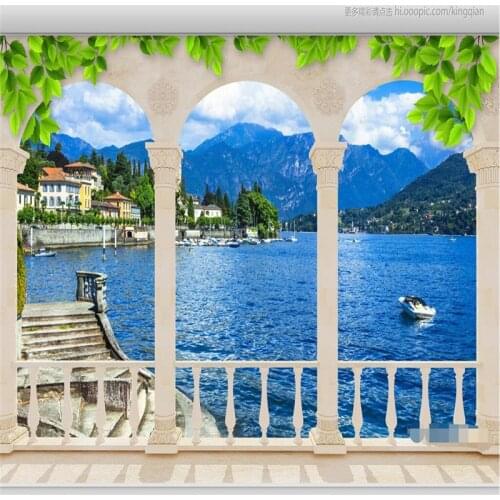 Beibehang murals-3d home decor Photo background wallpaper Photography Lake arch extends hotel bathroom large wall art mural