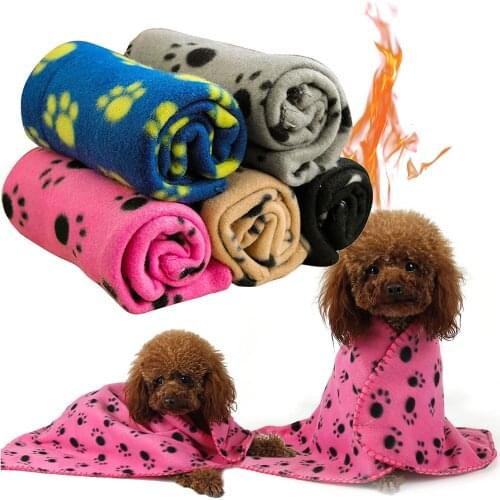 Print Paw Pet Dog Bed Dog Blankets Soft Fleece Cat Cushion Blanket Winter Warm Pet Cats Cover Blanket For All Dogs Mat P5