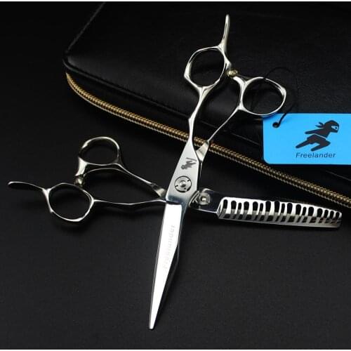 6" Barbers Hair Cutting Scissors Kit Stainless Steel Straight & Thinning Scissor Barber Shears Barbers Cutting Hair Salon Tools
