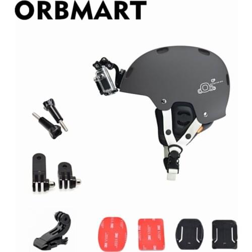 Orbmart Helmet Front Mount Kit with Adjustment Curved Adhesive Bracket J-Hook Buckle for Gopro Hero 4 3 Xiaomi Yi Sport Camera