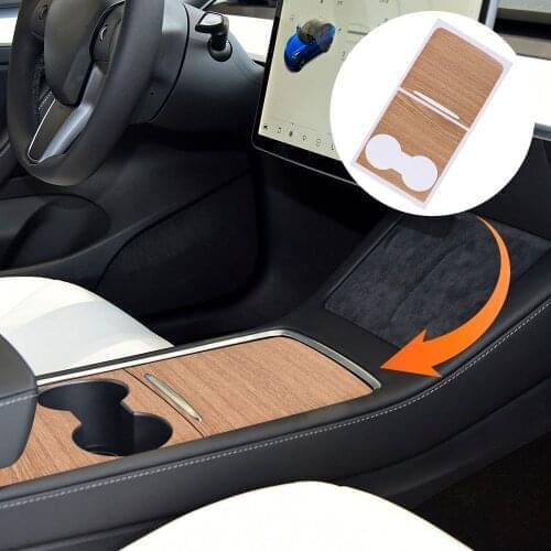 Car Interior Decoration Stickers Central Console Panel Mouldings Glue Film Auto Accessories Error Free For Tesla Model 3 2021