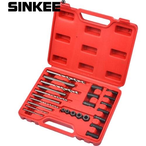 Screw Extractor Drill Guide 25pc Set Remove Broken Screw Bolts Fastners Easy Out