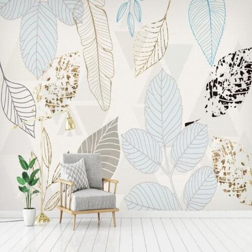 Custom Mural Wallpaper Modern 3D Hand Painted Watercolor Leaf Mural Living Room Bedroom TV Background Wall Paper Wall Painting