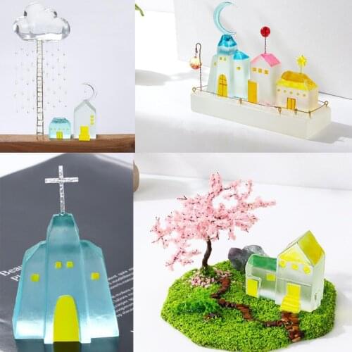 New Silicone Mould Dried Flower Resin Decorative DIY Micro landscape house castle shpe Type epoxy resin molds for jewelry