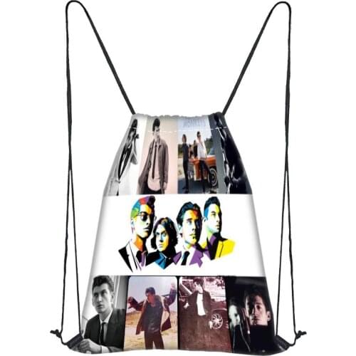 New Custom Arctic Monkeys Printing Backpack Travel Beach School Multi-function Satin Drawstring Bag Custom You Image