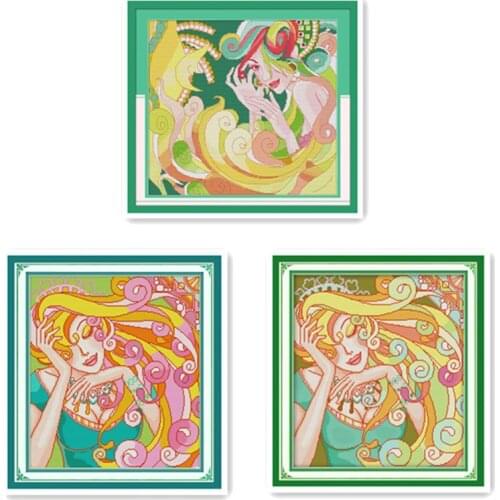 Joy Sunday Charming Chinese Cross Stitch Kits Ecological Cotton Clear Stamped Printed 14CT 11CT DIY Wedding Decoration For Home