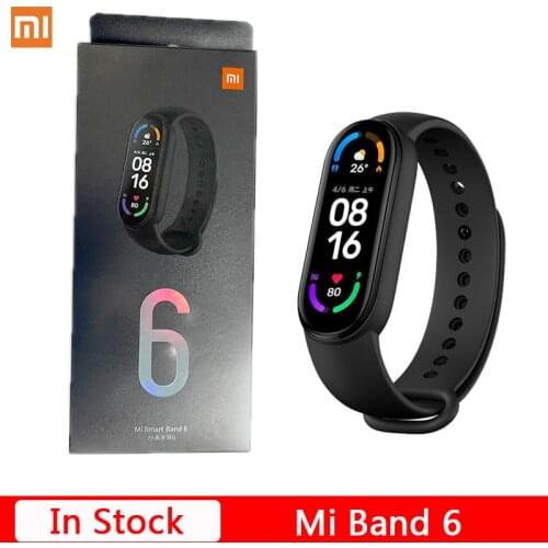 Original Xiaomi Mi Band 6 Smart Bracelet 1.56"AMOLED Screen mi Band 6 Heart Rate Fitness Traker Bluetooth 5 ATM Waterproof