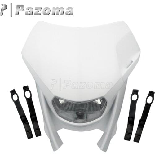 Pazoma White Dirt Bike Motorcycle Supermoto Universal Vision Headlight Off Road for GASGAS EC 515 FSR EC 300