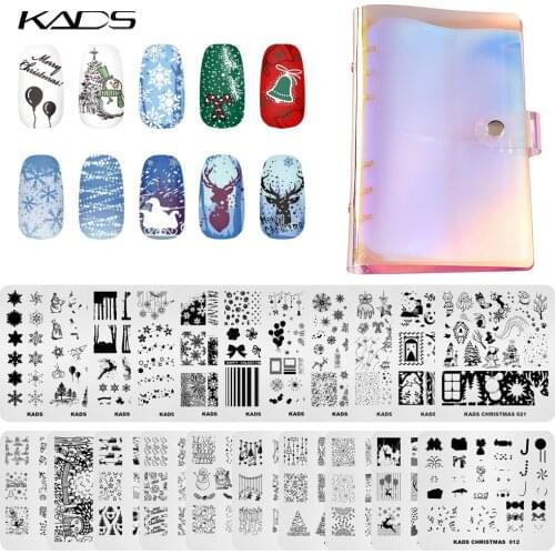 Nail Art Stamping Plate Set 20pcs Nail Stamp Plate + 1pc Stamp Plate Holder for DIY Manicure Nail Art Decoration Image Stencil