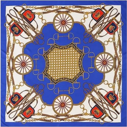 POBING 100% Silk Scarf Women Large Shawls Melt Belt Print Stoles Square Bandana Luxury Kerchief Hijab Scarf Female Foulards