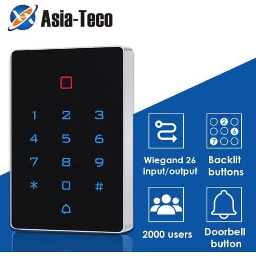 Backlight Touch 125khz RFID Card Access Control keypad EM card reader Door Lock opener wiegand 26 output Anti-disassembly Alarm
