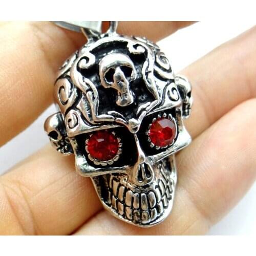 Fashion natural Antiek Zilver Zinklegering skull Charm Pendant for diy making necklace Accessories 5PCS A1