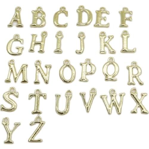 10pcs 15mm 26 Letters Zinc Alloy Charms Pendant Jewelry For Earrings Handmaking DIY Necklace