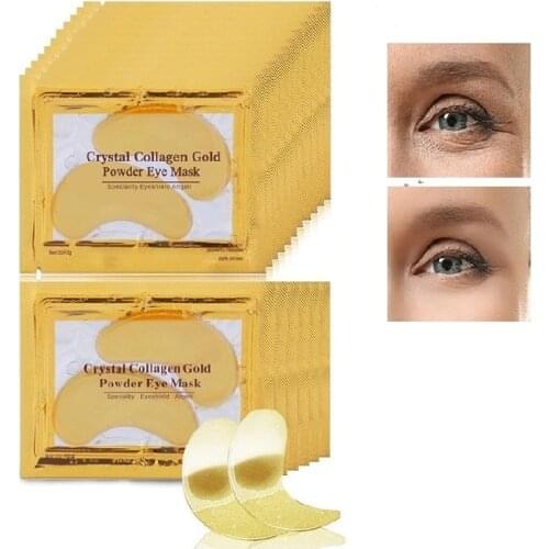 1 Pair InniCare Beauty Gold Crystal Collagen Patches For Eye Moisture Anti-Aging Acne Eye Mask Korean Cosmetics Skin Care