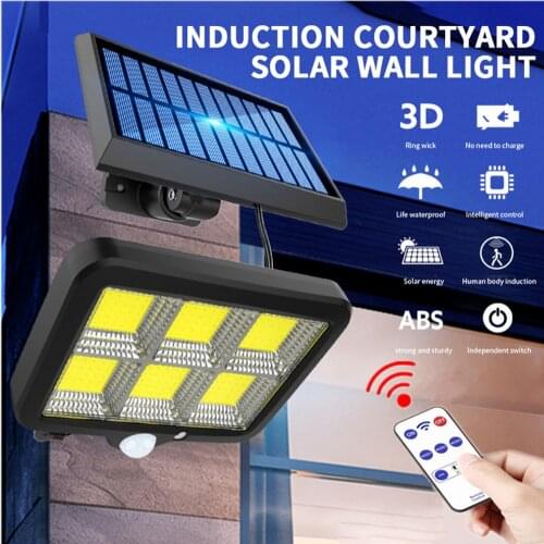 160/120 COB LED Solar Light 3 Modes Motion Sensor Outdoor Waterproof Solar Lamp Spotlights For Garden Path Street Wall Light