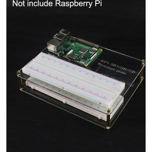 2 Set Raspberry Pi Acrylic Experiment Plate + Breadboard Board + Jumper Wire Cable for Raspberry Pi 3 Model B+ 3B 2B