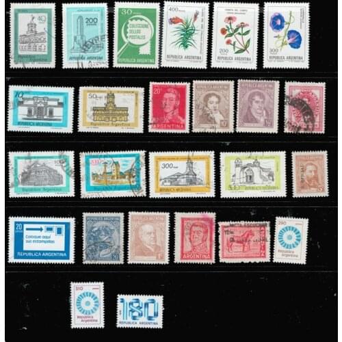 22 PCS Postage Stamps From Argentina For Collecting