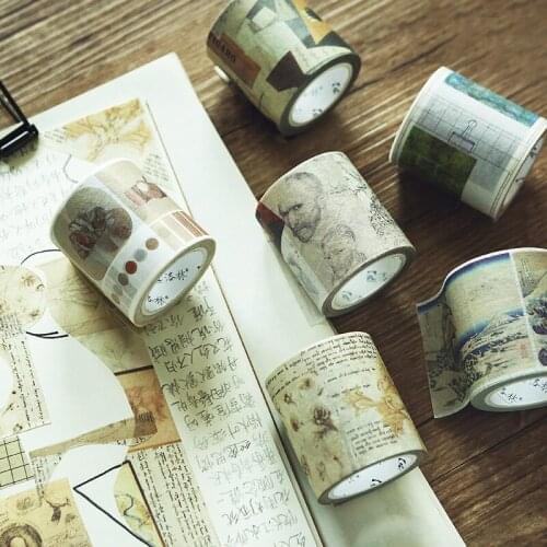 4cm*7m/Roll Famouse Painting Stationery Washi Masking Tape Scrapbooking Paper Sticker DIY Crafts Adhesive Decoration Supplies