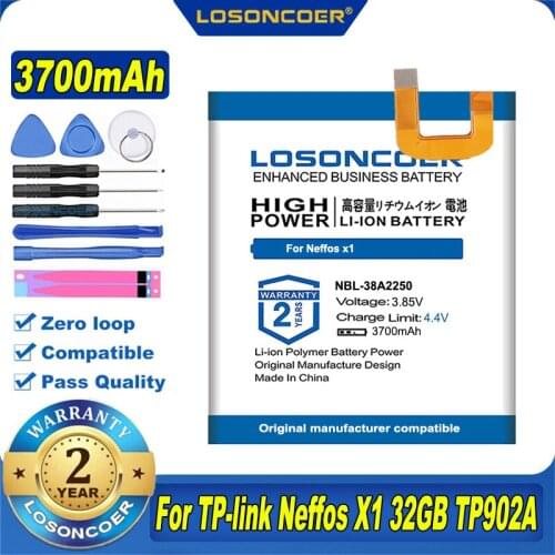 LOSONCOER 3700mAh NBL-38A2250 Battery For TP-link Neffos x1 32GB,TP902A TP902C