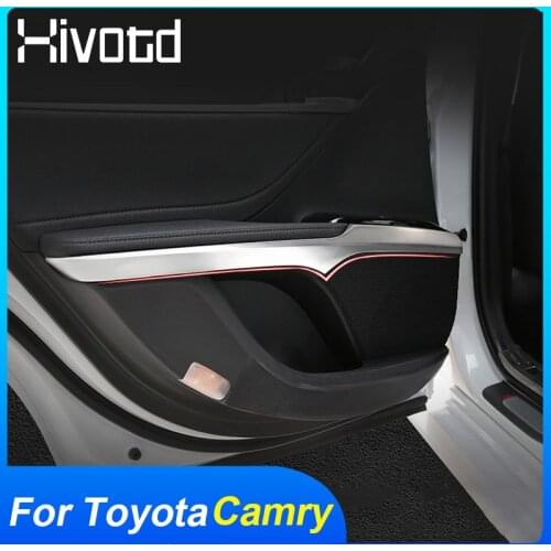 For Toyota Camry 2020 Accessories Car Door Plate Trim Cover Interior Handle Stickers Frame Decoration Stainless Steel Strip 2019