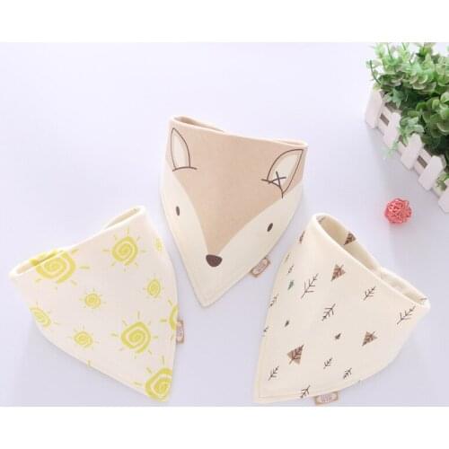 1PC Cotton Bandana Bibs Baby Babador Towel Feeding Smock Cloths Infant Accessory Baby Soft Cartoon Baby Eating Stuff Saliva